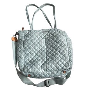 MZ Wallace Blue Quilted Tote Bag with Adjustable Strap